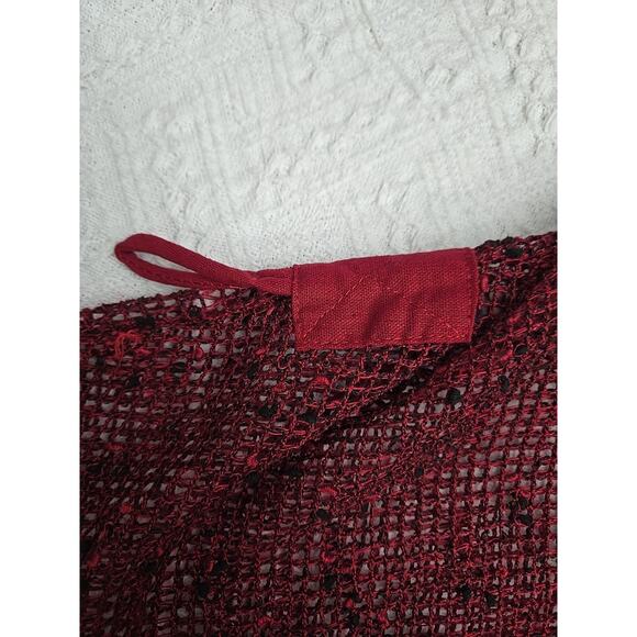 Kaktus Crochet Net Mesh Asymmetrical Burgandy Vest Top Size L Hippie Fairy - Picture 4 of 9